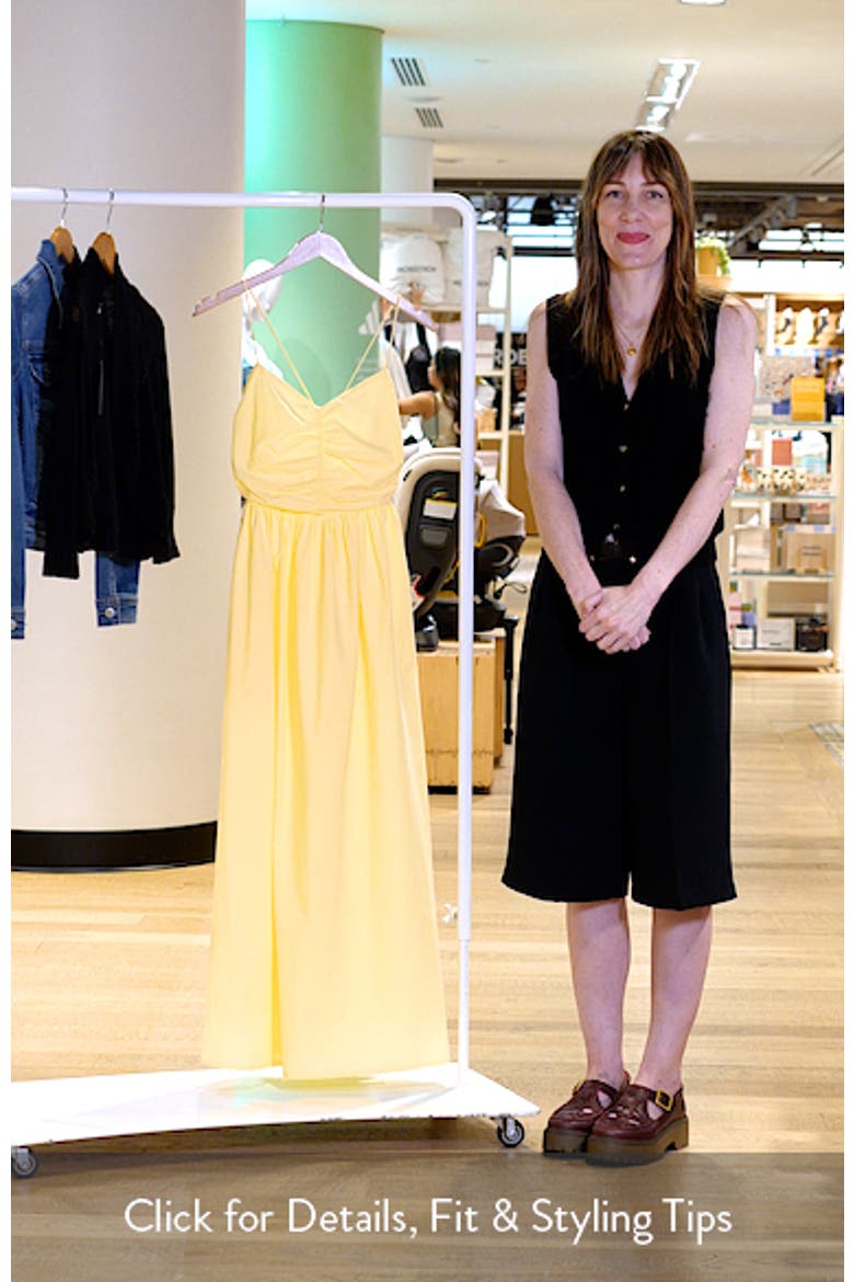 Maubois Shirred Cotton Poplin Midi Dress video