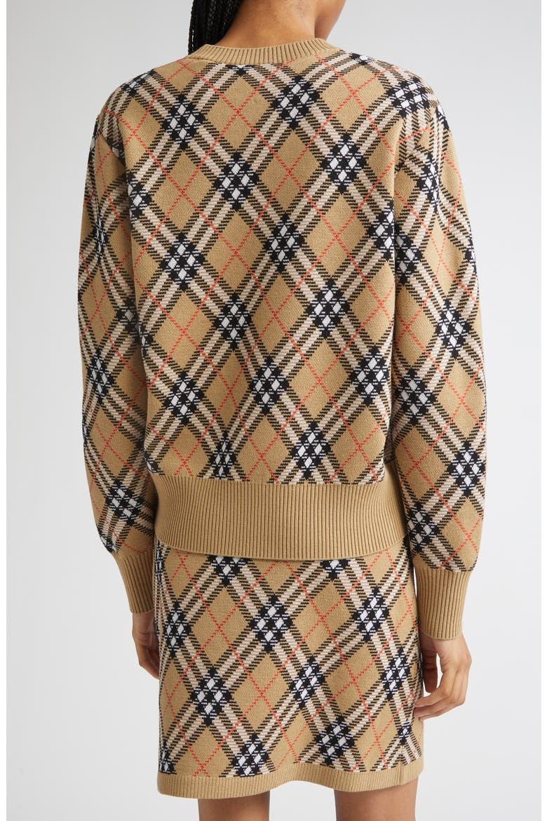 Check Wool Blend Sweater, Alternate, color, SAND IP CHECK