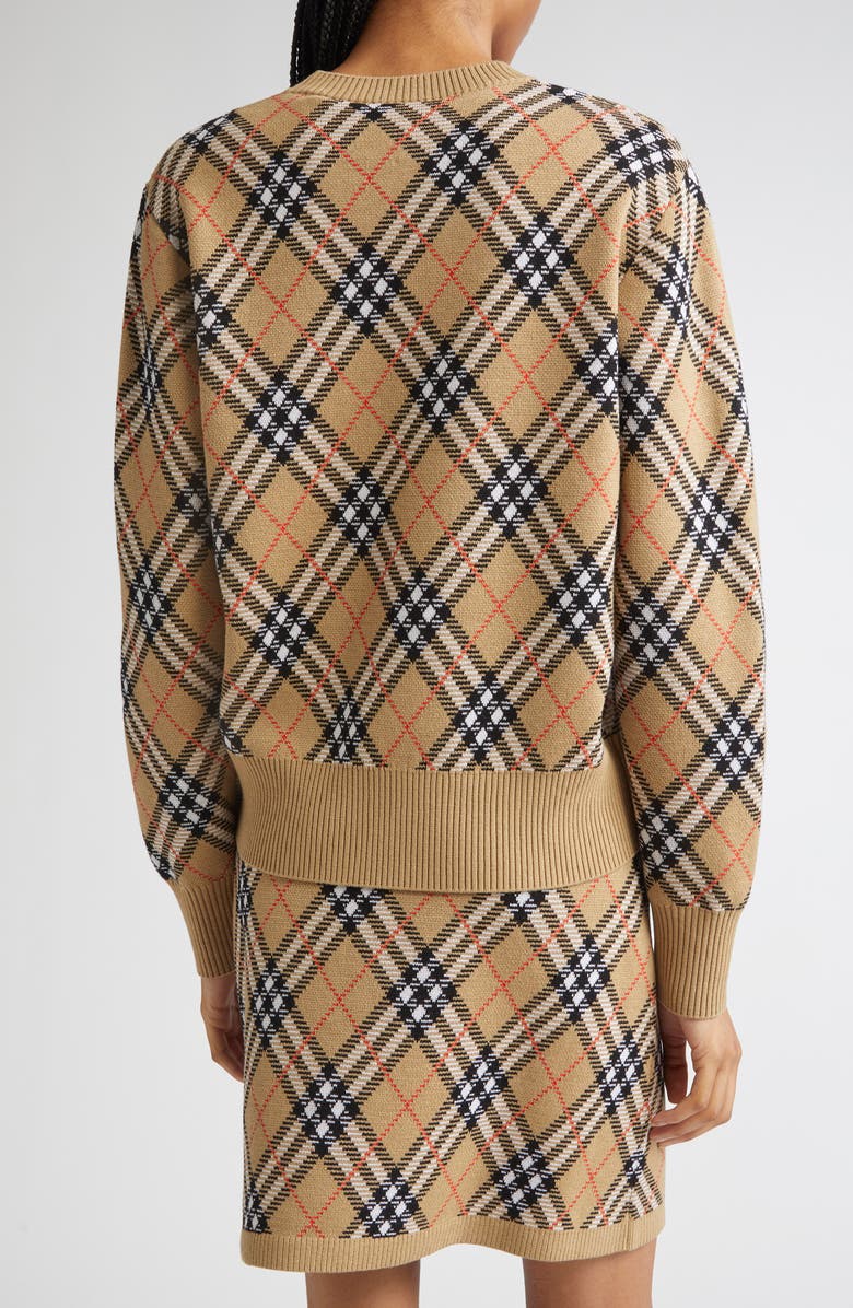 Burberry Check Wool Blend Sweater, Alternate, color, Sand Ip Check