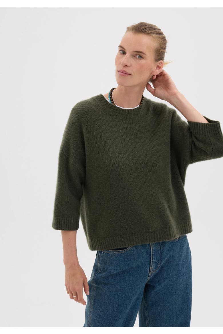Cherrie Chunky Cashmere Top, Alternate, color, Khaki