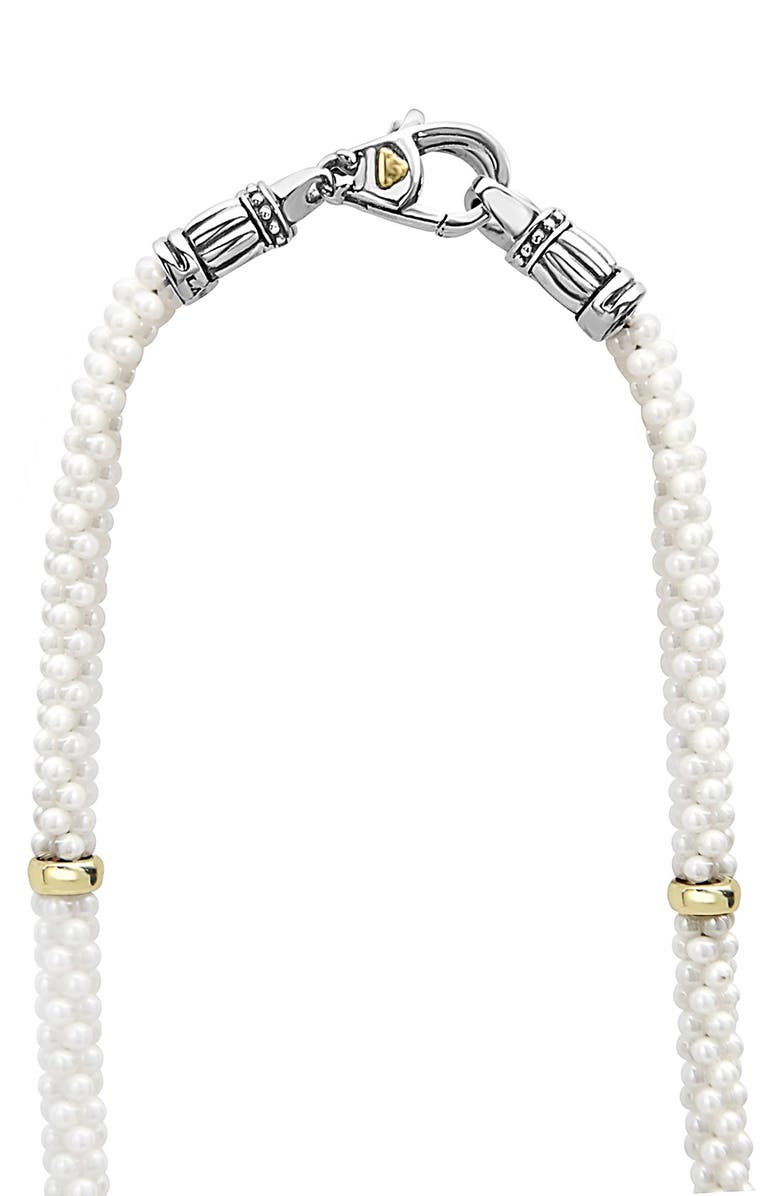 LAGOS 'White Caviar' 5mm Beaded Station Necklace, Alternate, color, 