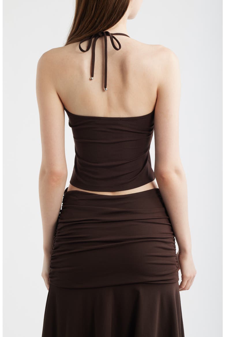 Gresca Halter Neck Camisole, Alternate, color, CHOCOLAT