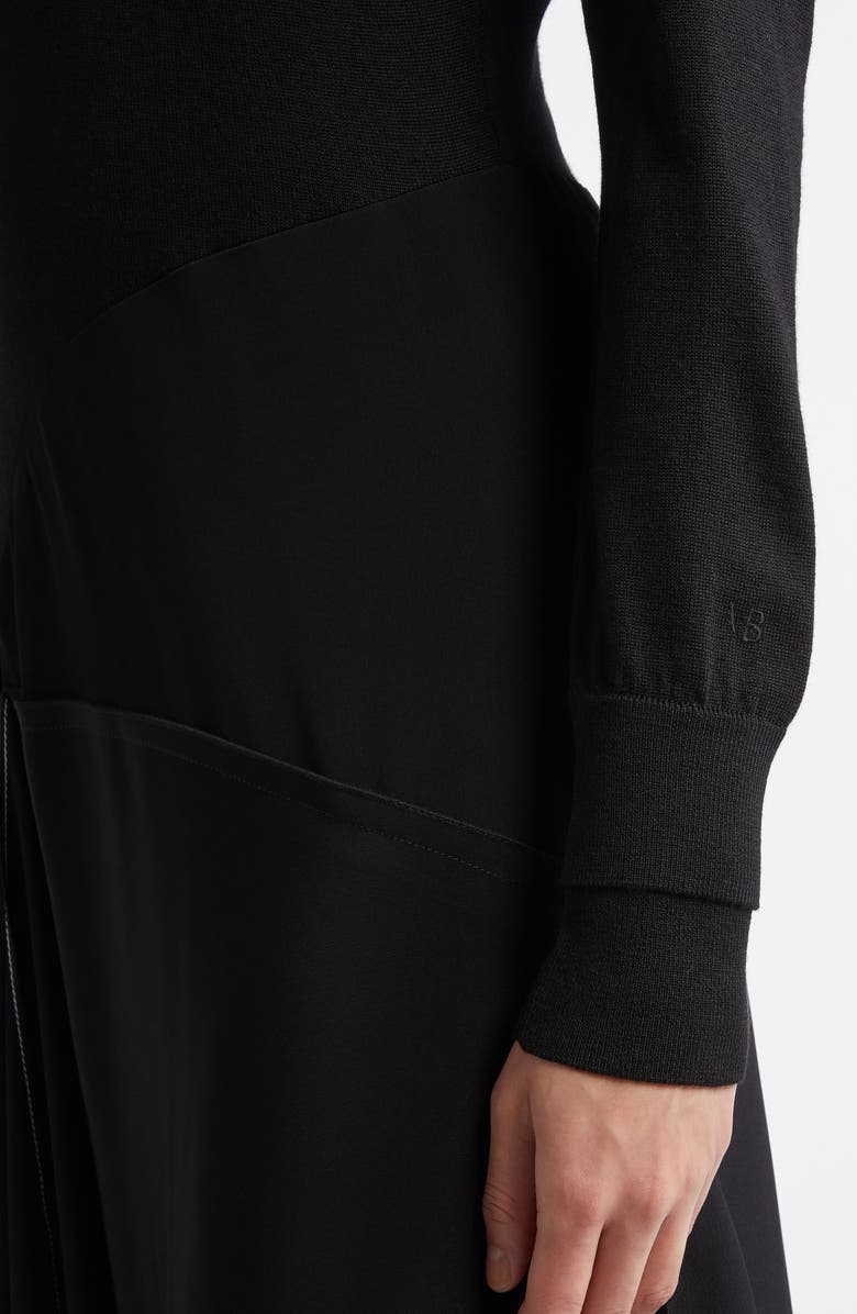 Victoria Beckham Long Sleeve Mixed Media Shirtdress, Alternate, color, 