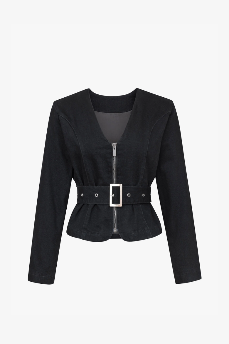 Carm Denim Faux Fur Jacket, Alternate, color, William St.
