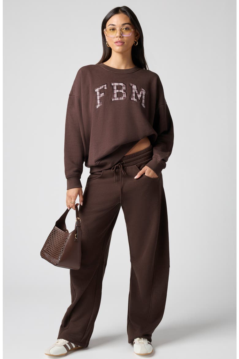 Barrel Leg Sweatpants, Alternate, color, CANYON BROWN