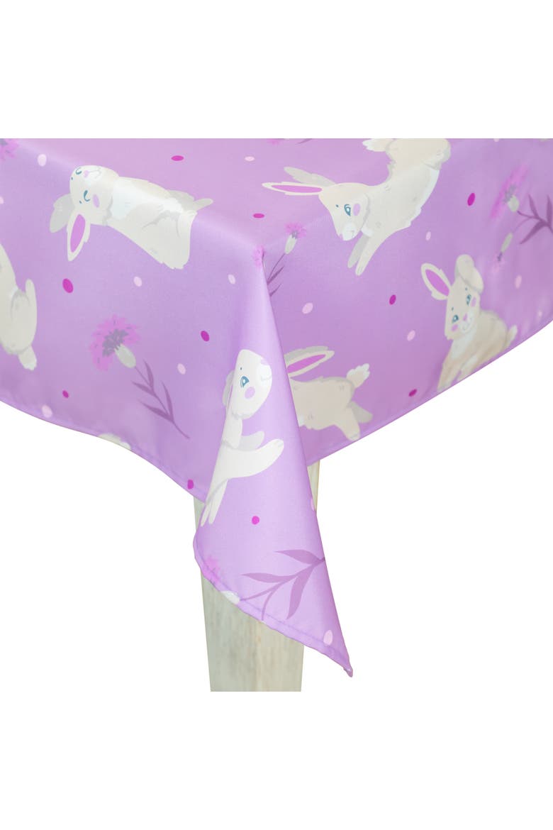 Easter Rabbit Rectangular Tablecloth - 70" - Purple, Alternate, color, Purple