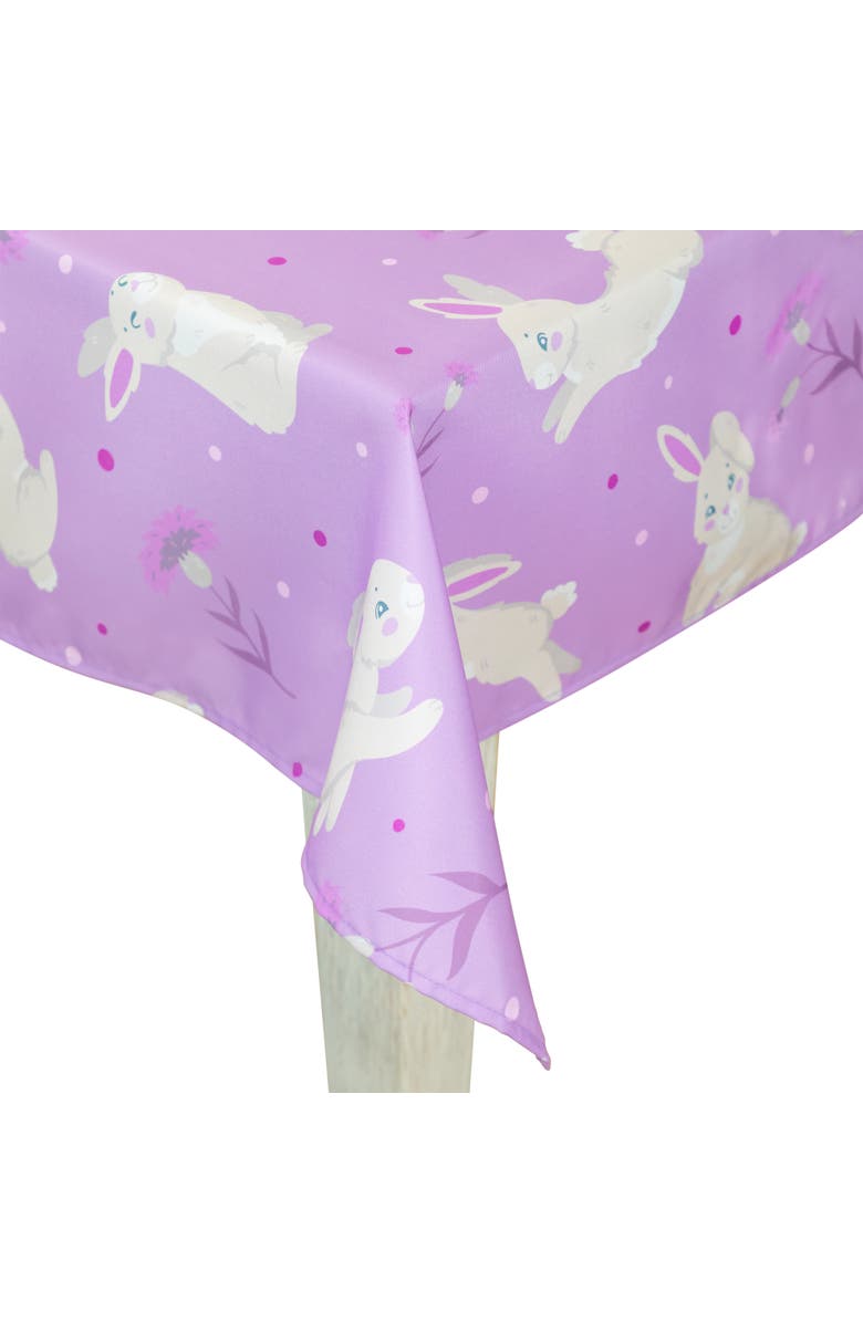 Northlight Easter Rabbit Rectangular Tablecloth - 70" - Purple, Alternate, color, Purple