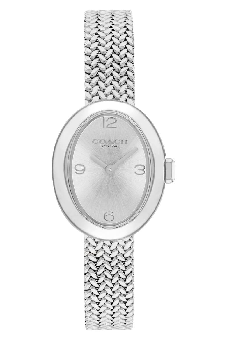 Sammy Mesh Strap Watch, 22.5mm, Main, color, SILVER