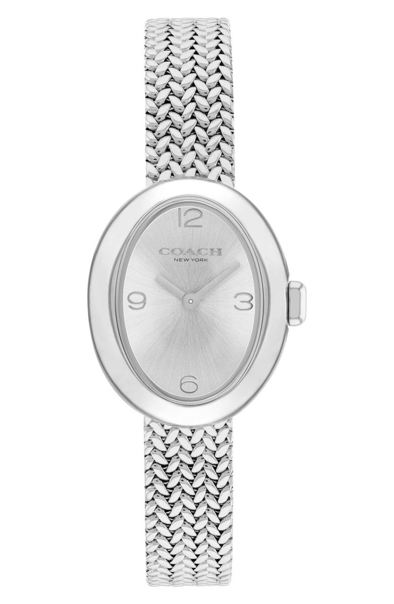 COACH Sammy Mesh Strap Watch, 22.5mm, Main, color, Silver
