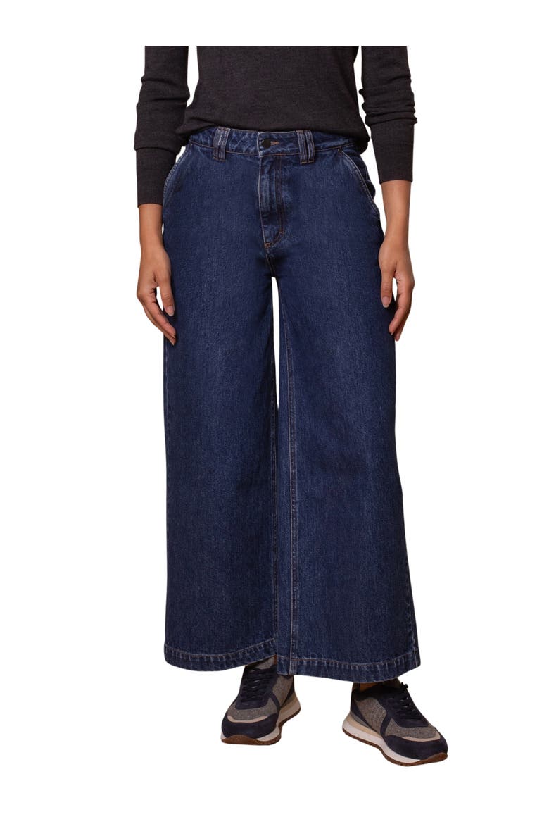 Crop Wide Leg Trousers, Main, color, Indigo Mid Wash