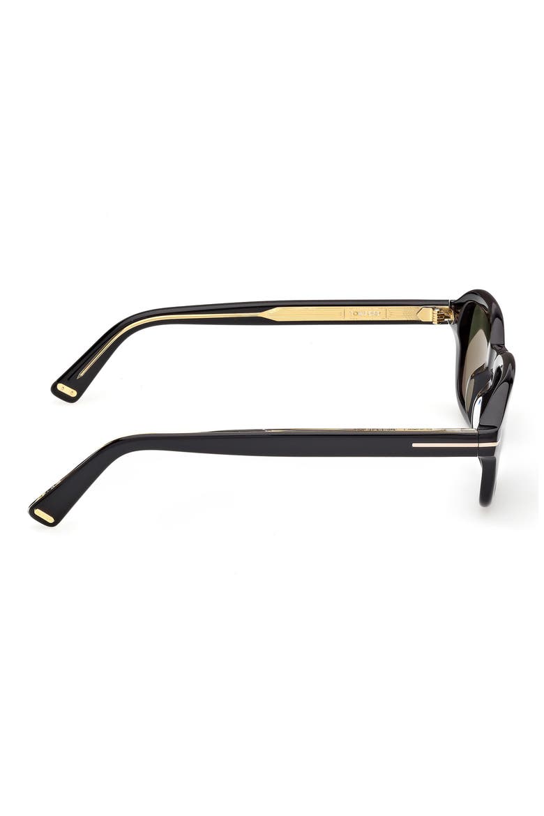 46mm Small Square Sunglasses, Alternate, color, BLACK YELLOW GOLD / GREEN