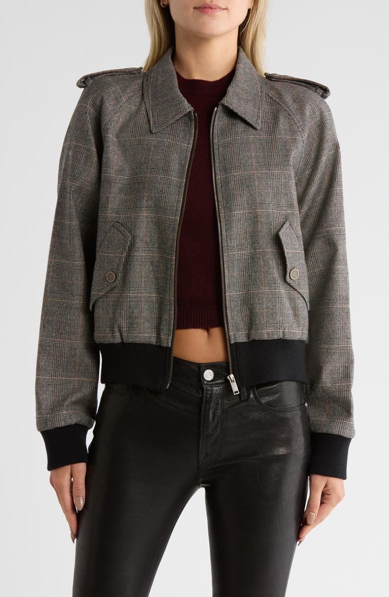 FRAME Modern Plaid Bomber Jacket, Main, color, 