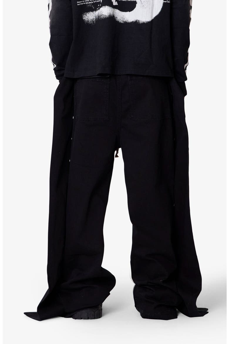 Side Snap Wide Leg Pants, Alternate, color, BLACK