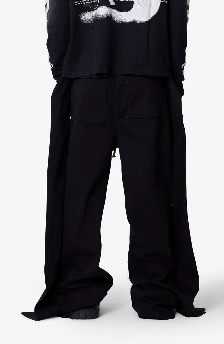 mnml Side Snap Wide Leg Pants, Alternate, color, Black