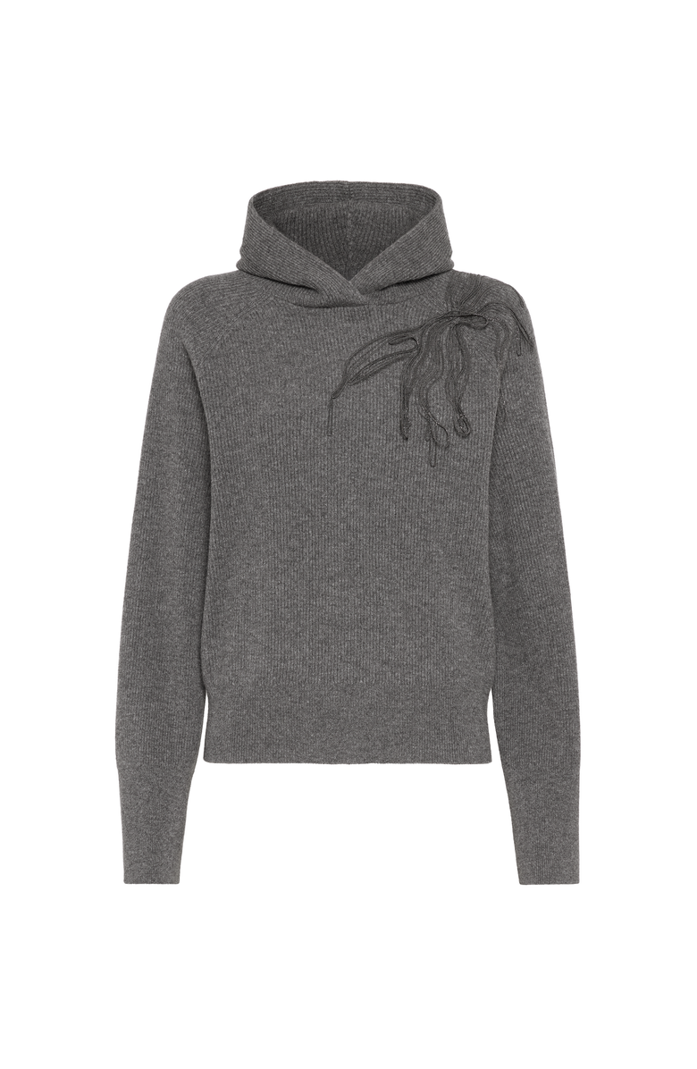 Brunello Cucinelli Cashmere English rib sweater, Main, color, Lead