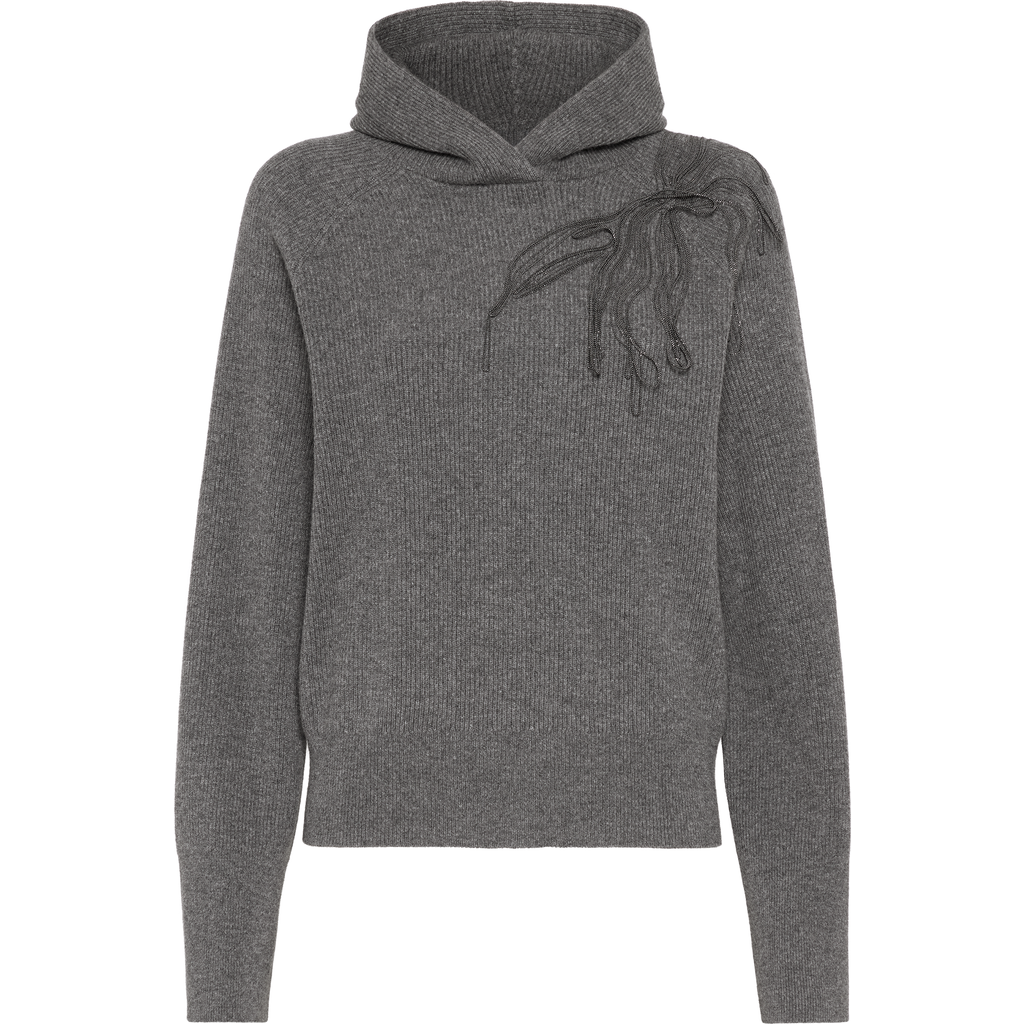 Brunello Cucinelli Cashmere English Rib Sweater In Gray