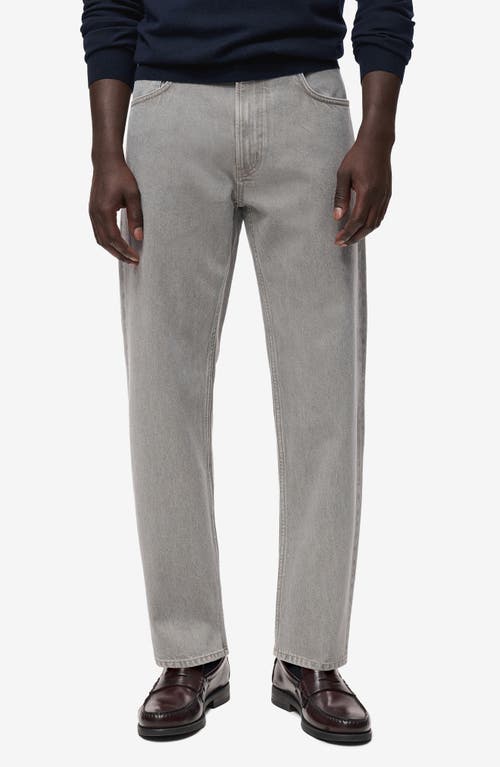 Mango Moby Straight Fit Cotton Jeans In Gray