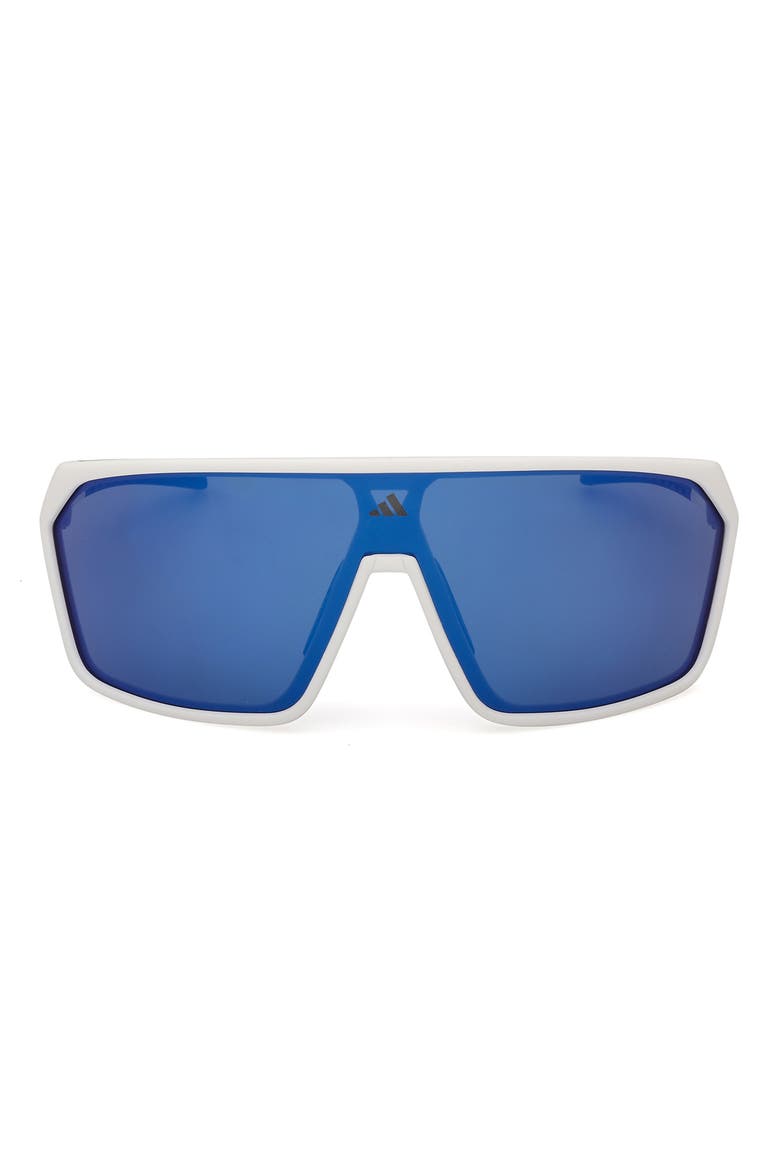 130mm Shield Sports Sunglasses, Main, color, WHITE / BLUE MIRROR