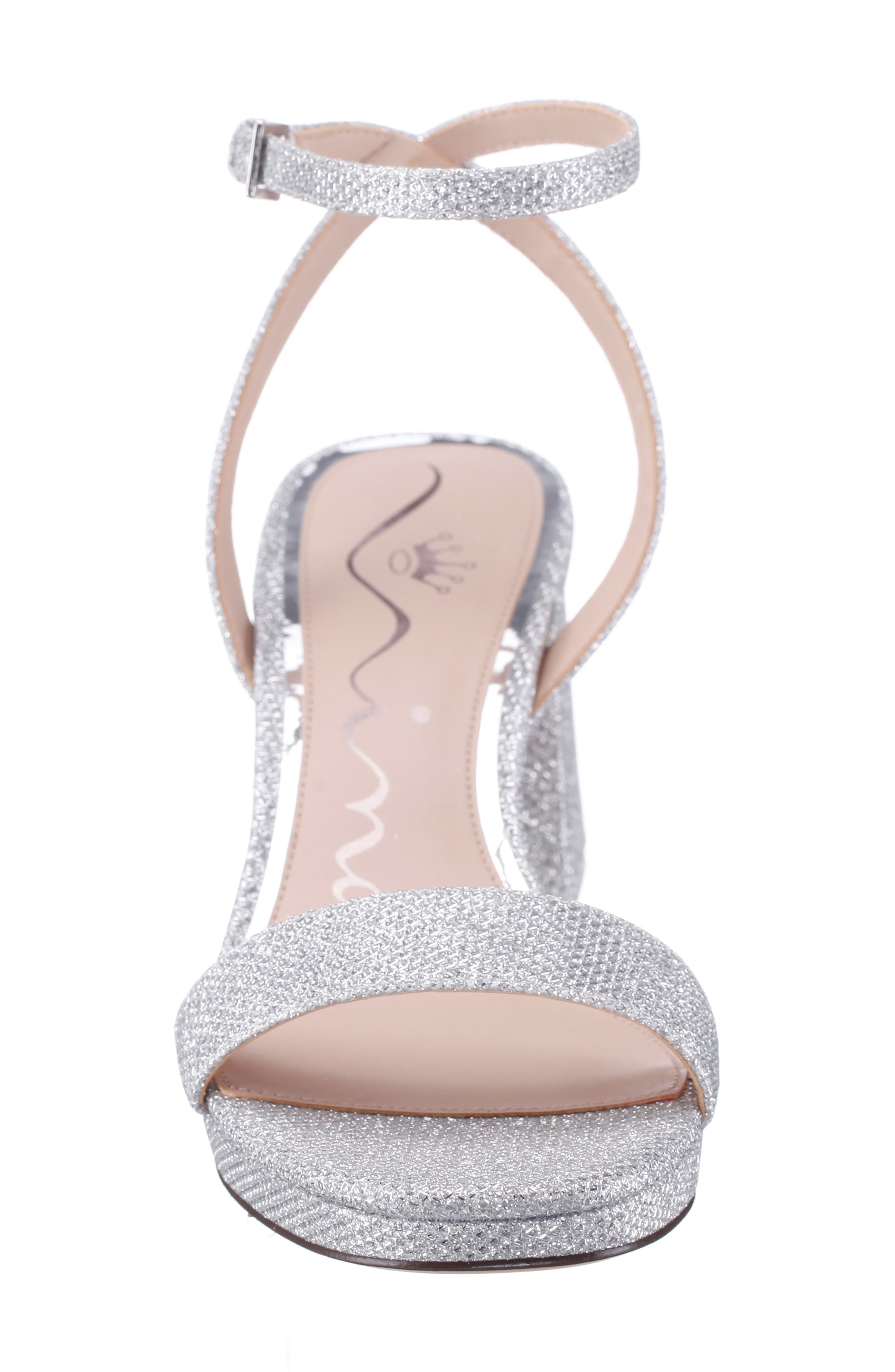 Nina Bergen Ankle Strap Sandal, Alternate, color, Silver