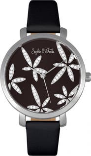 Sophie and Freda Sophie & Freda Key West Leather-Band Watch w/Swarovski Crystals