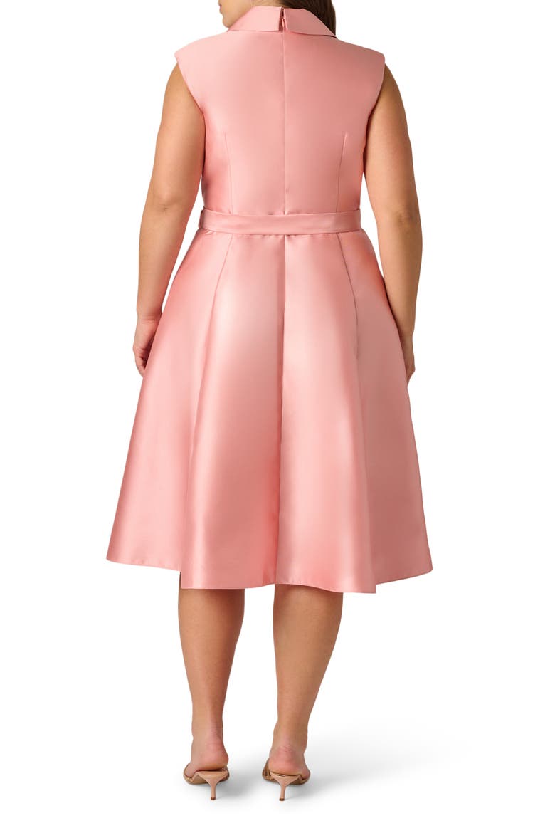 Lapel Mikado Midi Dress, Alternate, color, APRICOT ICE