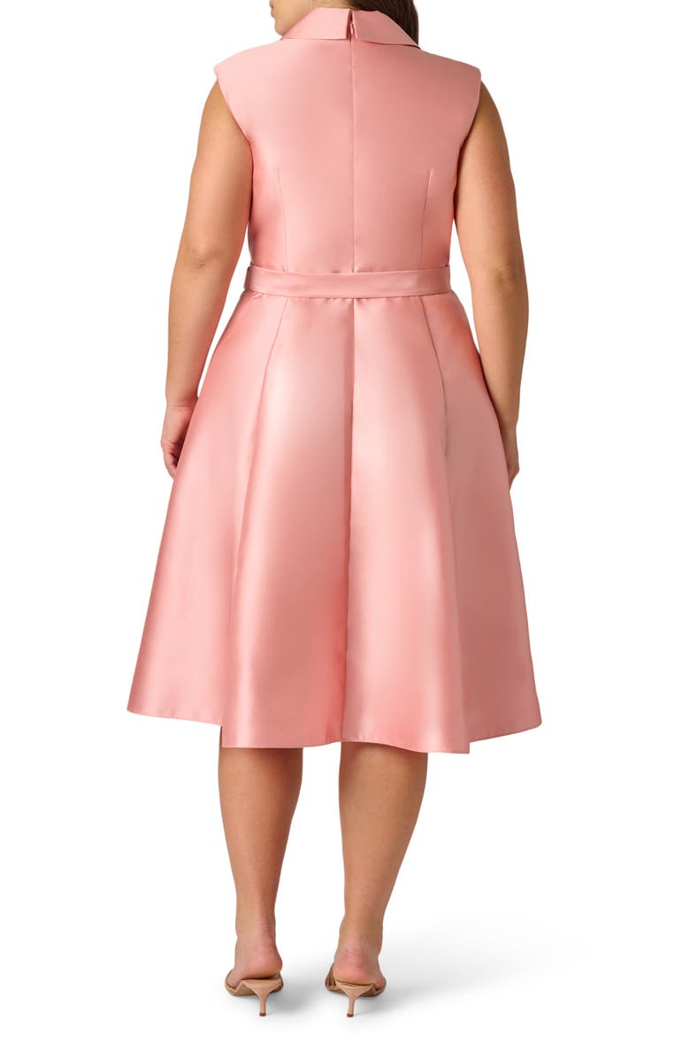 Adrianna Papell Lapel Mikado Midi Dress, Alternate, color, Apricot Ice