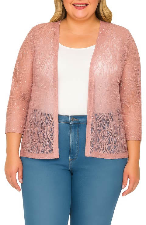 Lace & Sequin Jacket (Plus)
