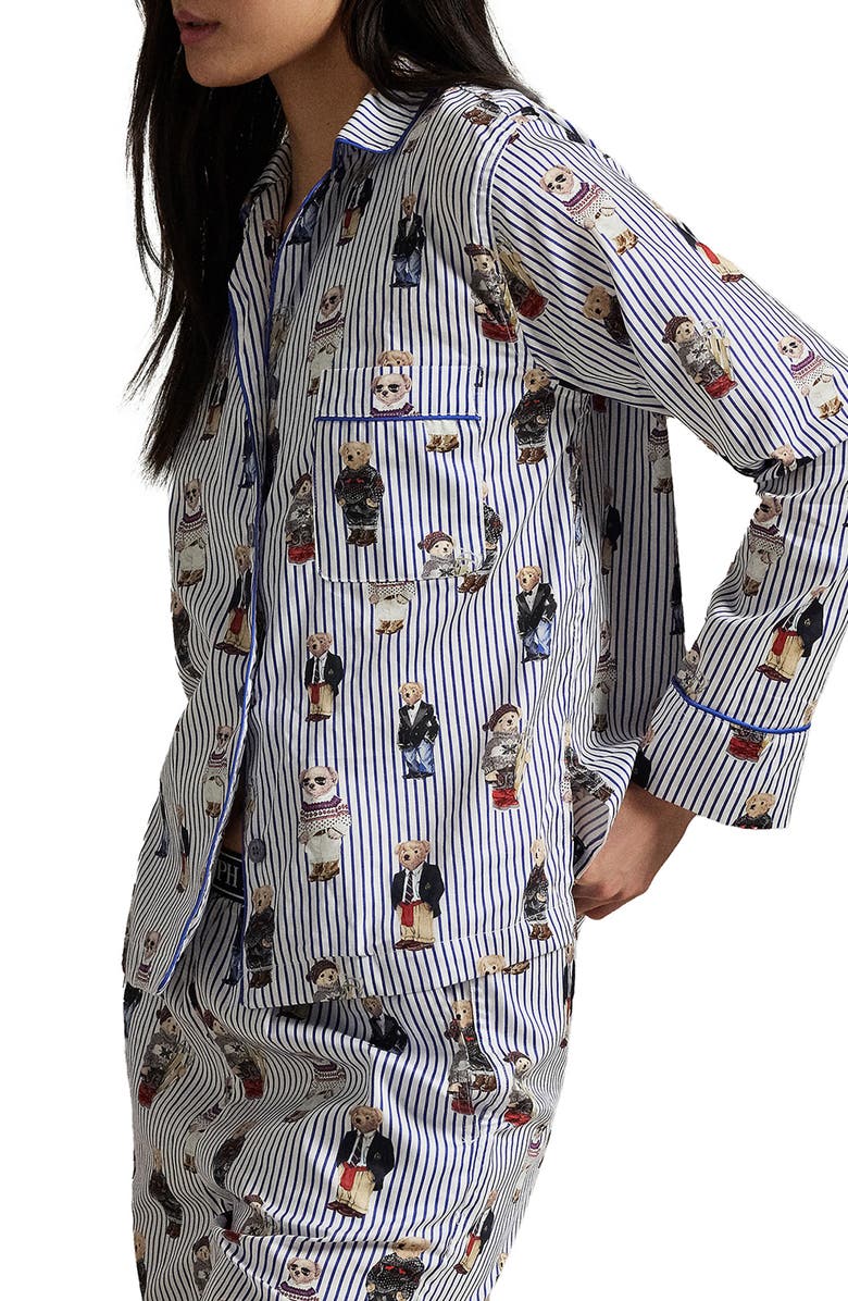 Polo Ralph Lauren Madison Cotton Pajamas, Alternate, color, Snowfall Blue