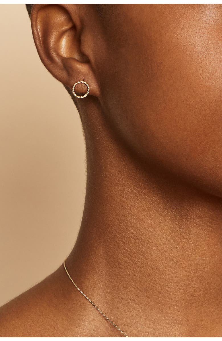 Oradina 14K Gold Caesar Stud Earrings, Alternate, color, Rose Gold