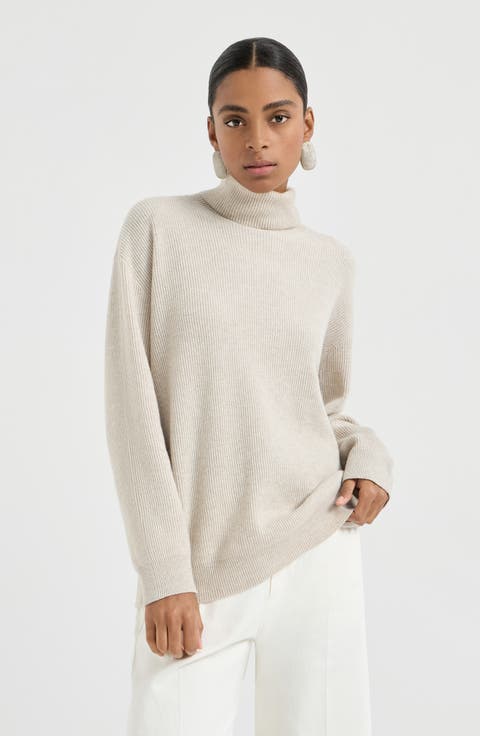 Cashmere English rib sweater