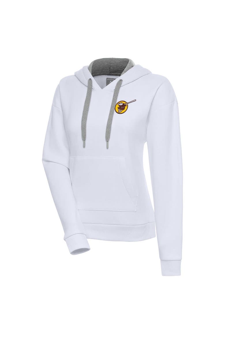 Women's Antigua  White San Diego Padres Cooperstown Victory Pullover Hoodie, Main, color, White