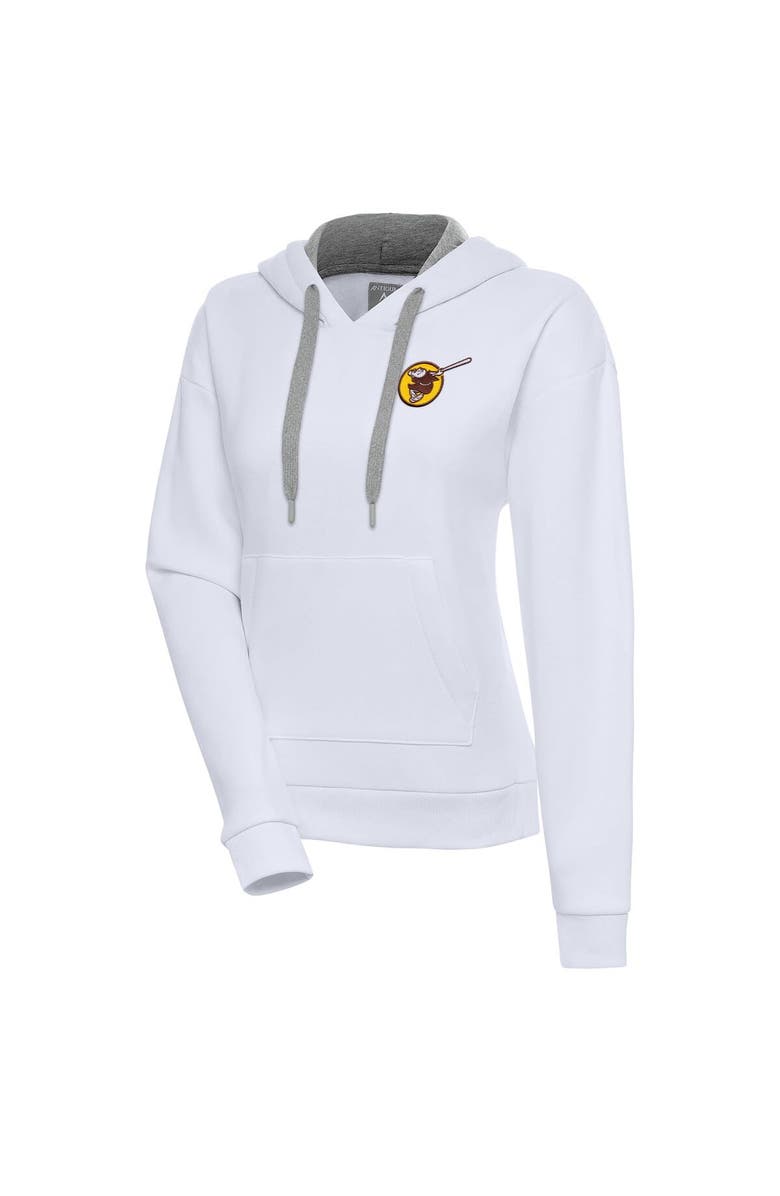 ANTIGUA Women's Antigua White San Diego Padres Cooperstown Victory Pullover Hoodie, Main, color, White