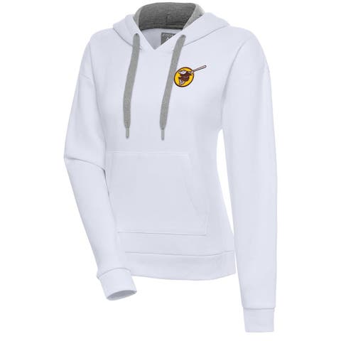 Women's Antigua  White San Diego Padres Cooperstown Victory Pullover Hoodie