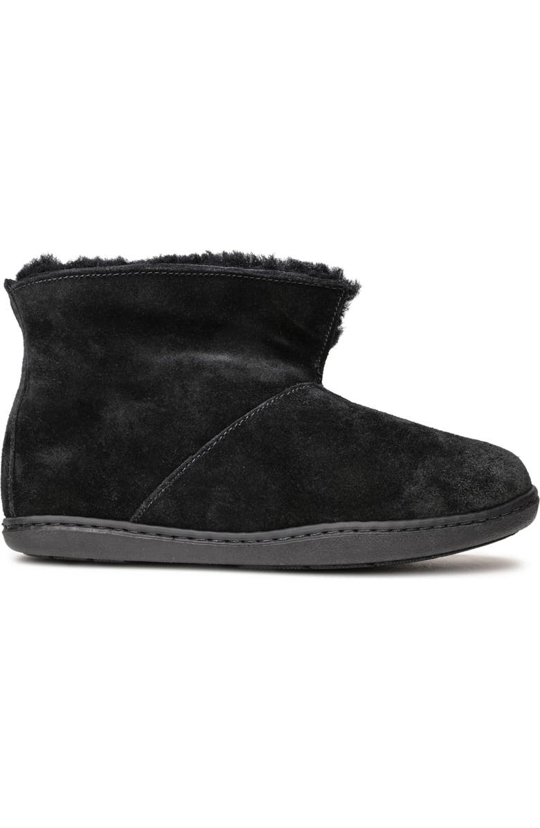 Minnetonka Genuine Sheepskin & Suede Slipper, Alternate, color, Black