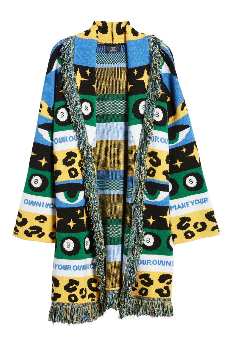 Make Your Own Luck Luxe Fringe Cardigan, Alternate, color, BLUE