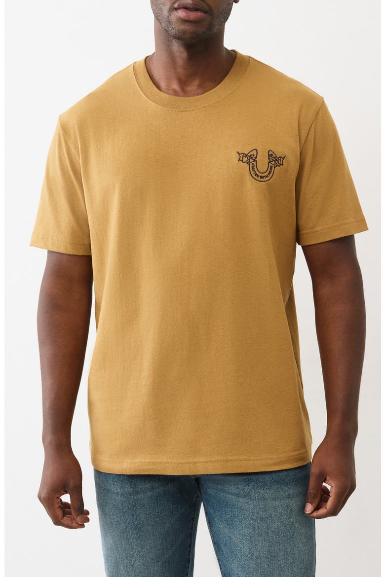 Heavy Ribbon Cotton T-Shirt, Main, color, JAVA