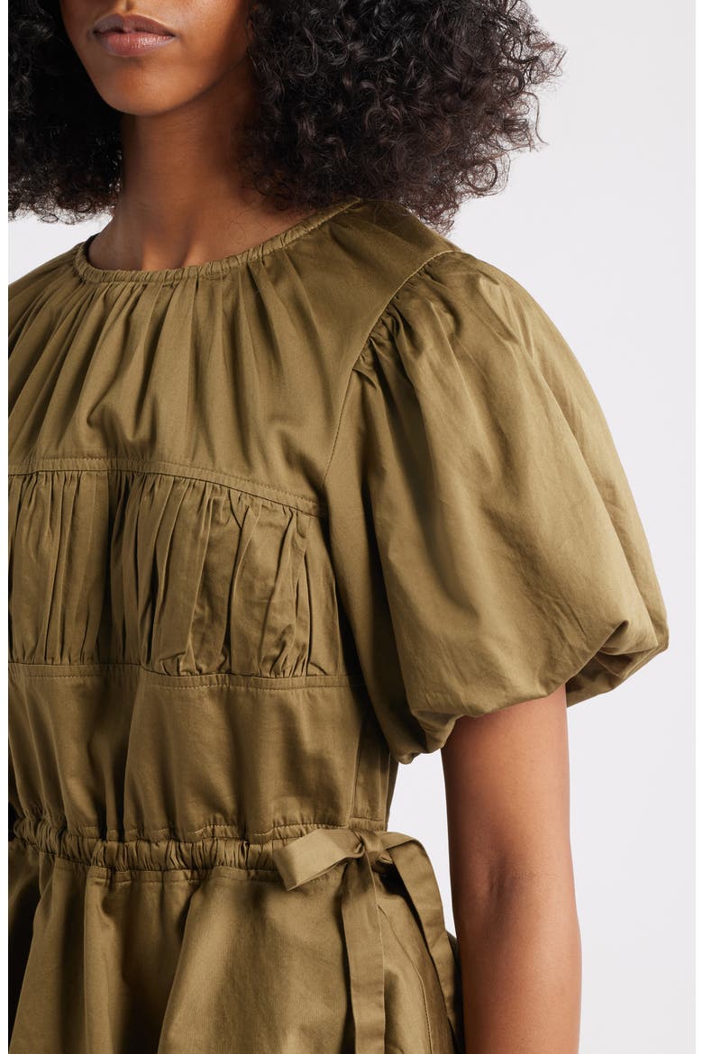 Hadley Ruched Organic Cotton Top, Alternate, color, OLIVE