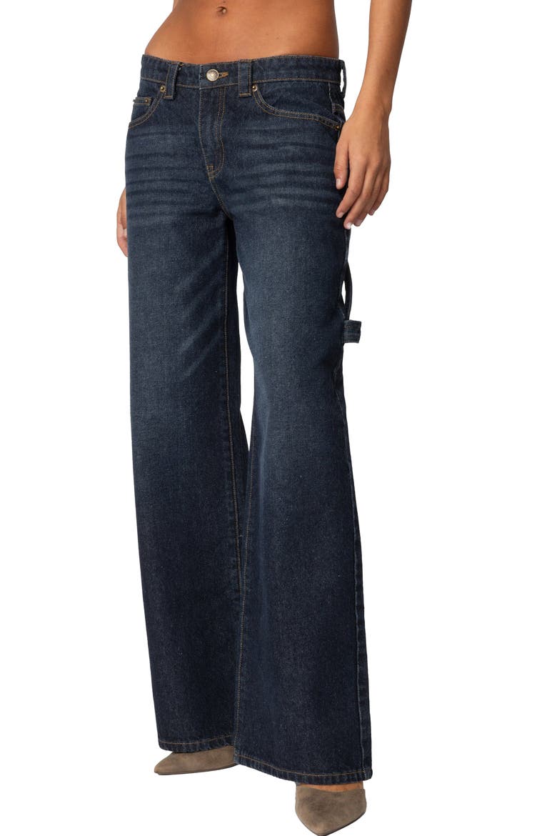 Wide Leg Carpenter Jeans, Alternate, color, INDIGO-BLUE-RAW-WASH