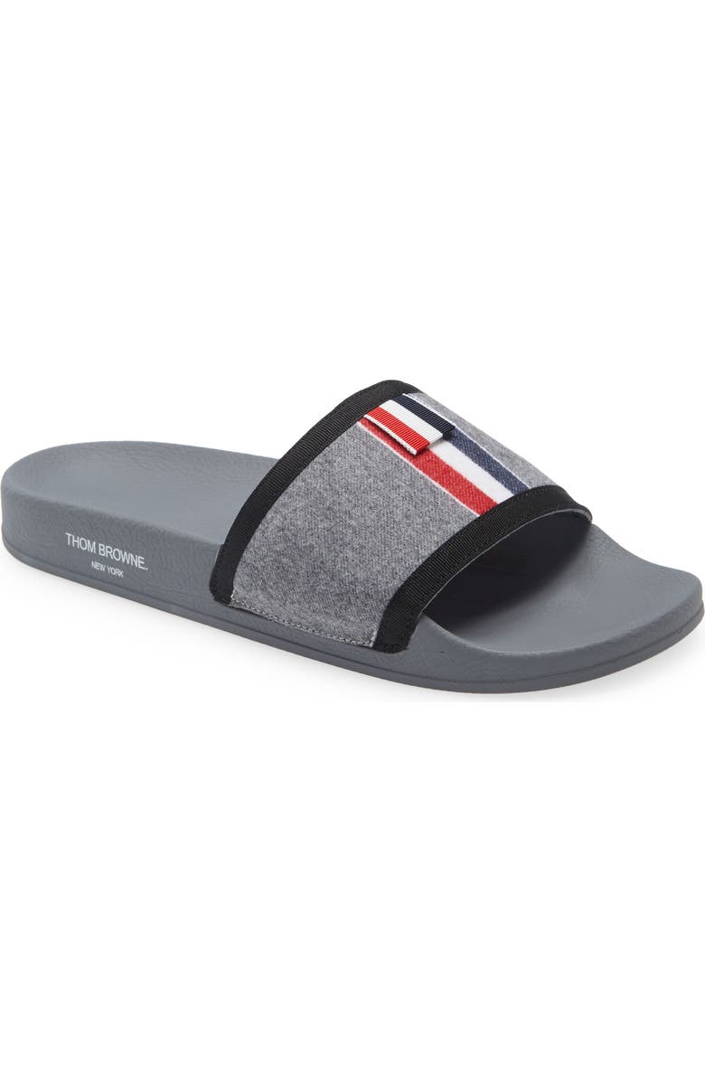 Thom Browne Trompe l'Oeil Wool Slide Sandal, Main, color,