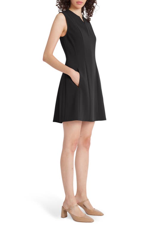 Luxely Sleeveless Fit & Flare Minidress In Meteorite