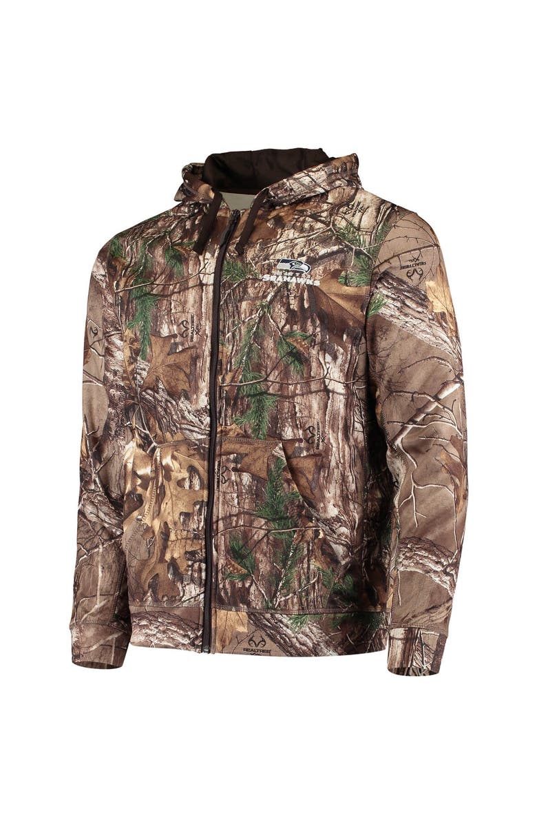 DUNBROOKE Men's Dunbrooke Realtree Camo Seattle Seahawks Trophy Tech Fleece Full-Zip Hoodie, Alternate, color, 