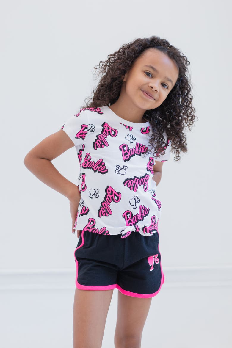 2-Piece Tee and Shorts Set, Alternate, color, Pink White Black