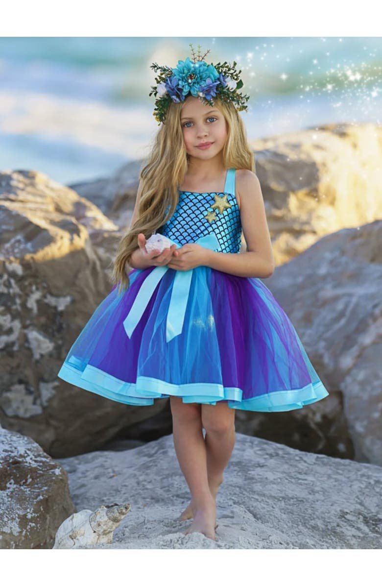 Mia Belle Girls Mermaid Dazzle Tutu Dress, Alternate, color, Blue