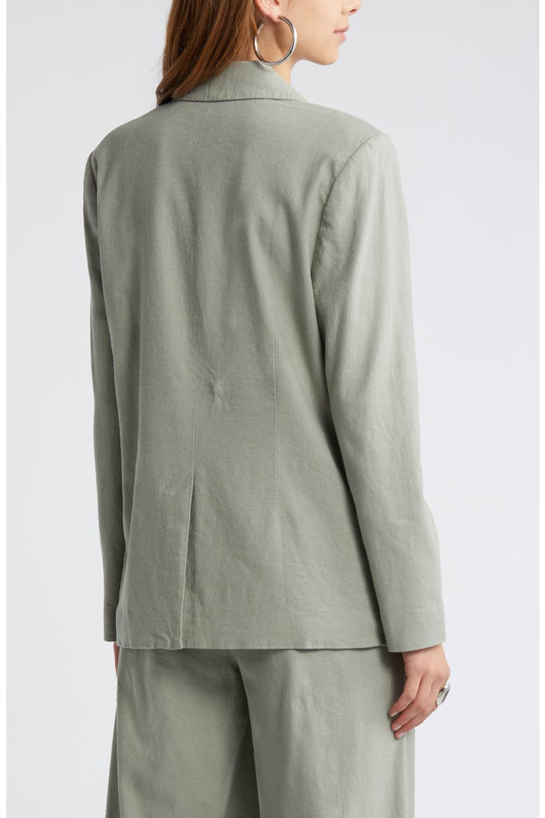 Linen Blend Blazer, Alternate, color, GREEN HALO