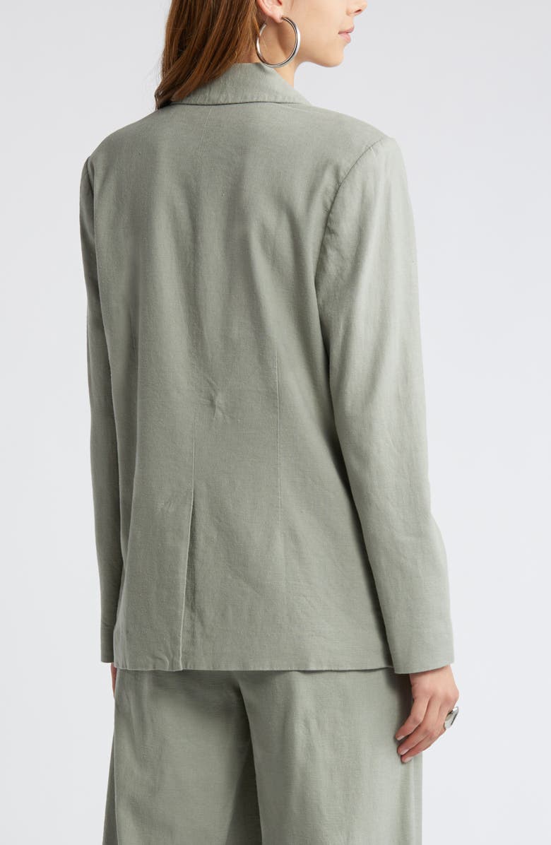 Open Edit Linen Blend Blazer, Alternate, color, Green Halo