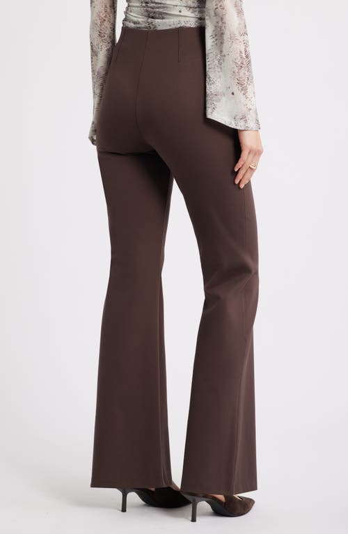 Open Edit High Waist Flare Pants In Brown