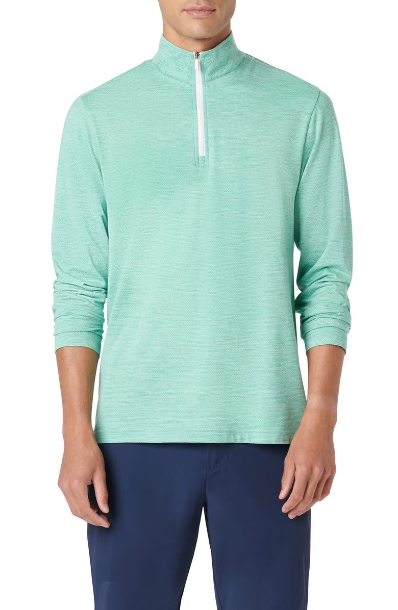 Bugatchi Quarter Zip Performance Pullover, Main, color, Menthol