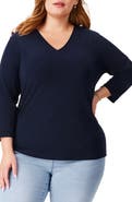 NZT by NIC+ZOE Rolled Detail Three Quarter Sleeve Top