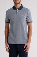 Original Penguin Line Print Bird's Eye Piqué Polo