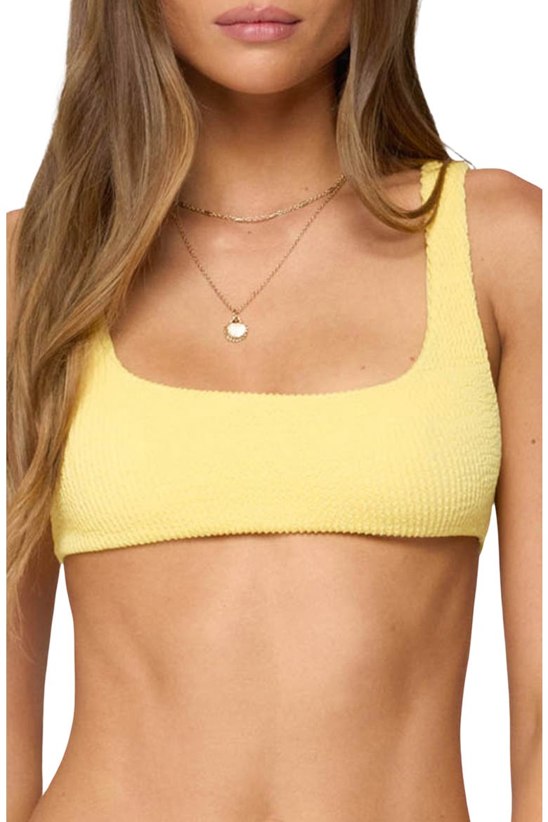 Oasis Scrunch Bikini Top, Main, color, YELLOW